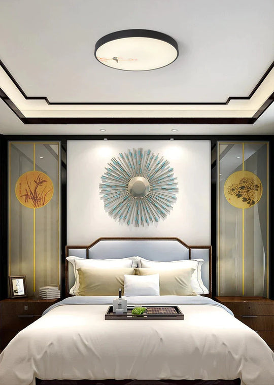 Modern New Flower Bird Round Bedroom Ceiling Lamp