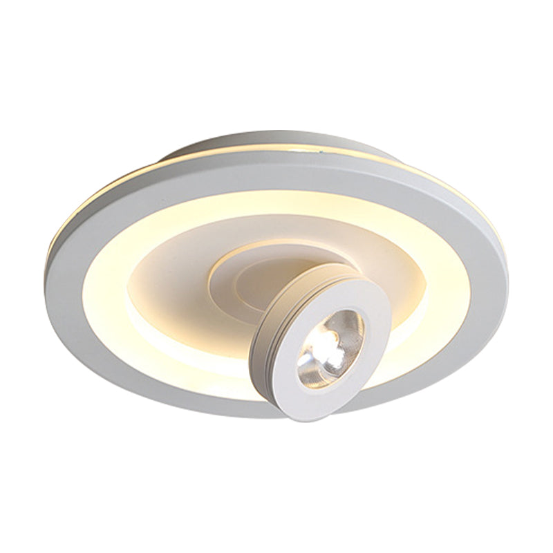 Modern Led Flush Mount Ceiling Light In Acrylic Square/Round Shape - Warm/White Black Or White