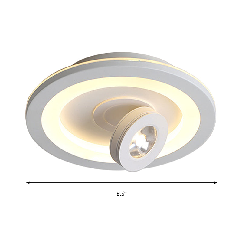 Plafonnier LED moderne à encastrer en acrylique de forme carrée/ronde - Lumière chaude/blanche, luminaire noir ou blanc