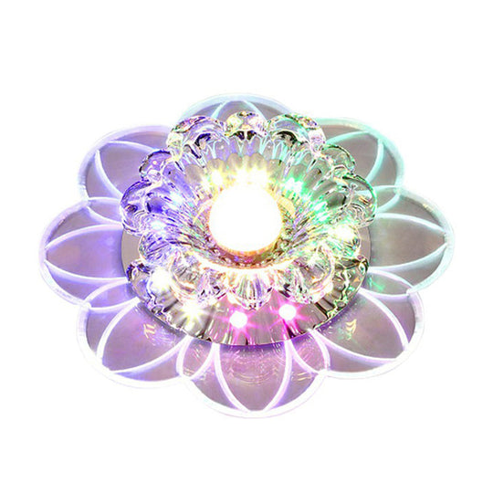 Crystal Simplicity LED Flush Mount Ceiling Light with Flower Corridor Design