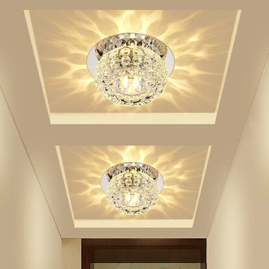 Crystal LED Flush Mount Ceiling Light - Contemporary Donut Design