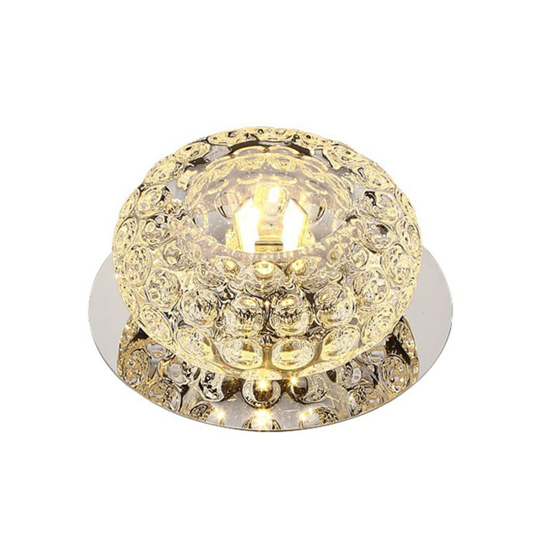 Crystal LED Flush Mount Ceiling Light - Contemporary Donut Design