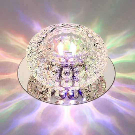 Crystal LED Flush Mount Ceiling Light - Contemporary Donut Design