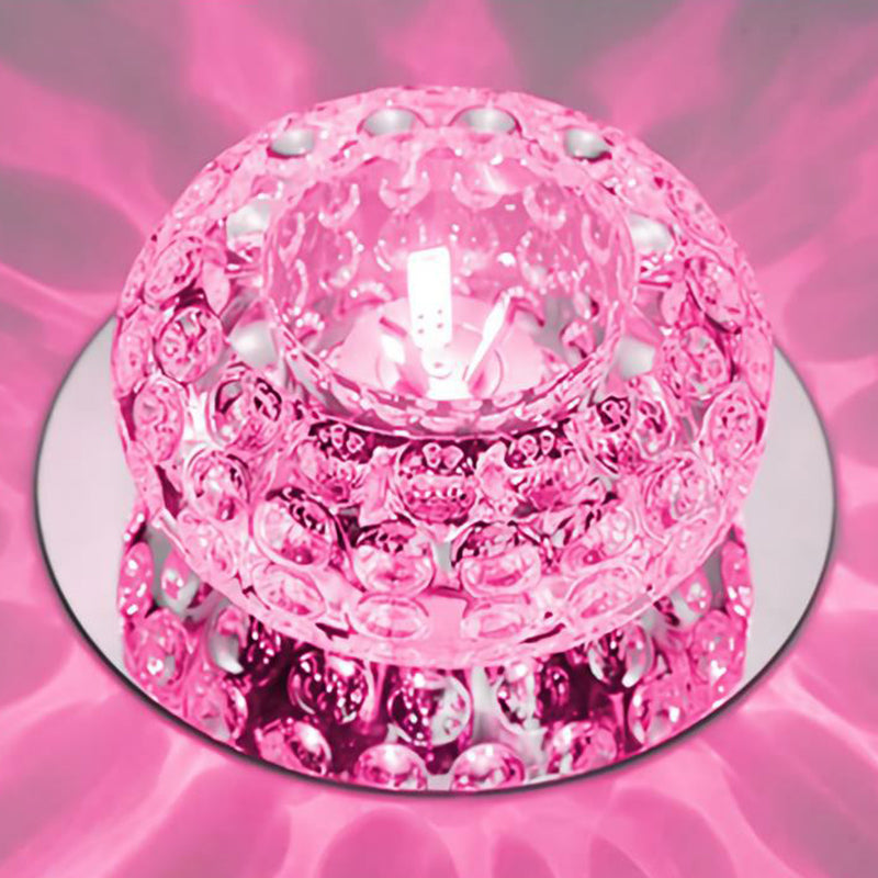 Crystal LED Flush Mount Ceiling Light - Contemporary Donut Design