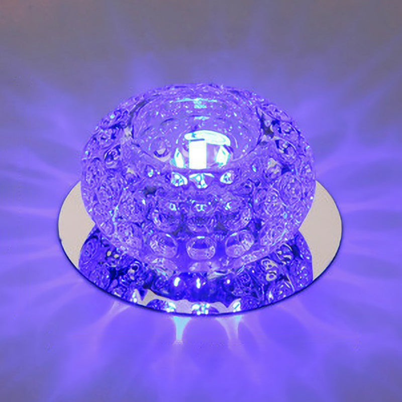 Crystal LED Flush Mount Ceiling Light - Contemporary Donut Design