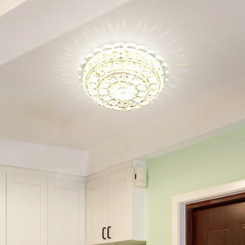 Artistic Crystal LED Flush Ceiling Light for Entryway