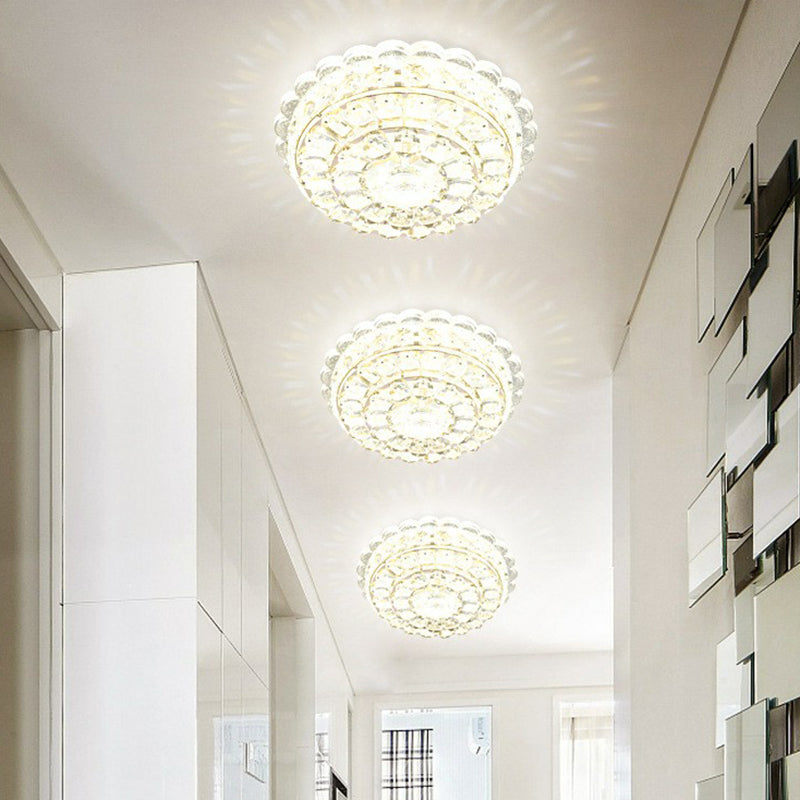 Artistic Crystal LED Flush Ceiling Light for Entryway