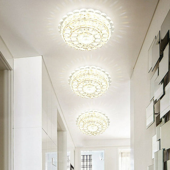 Artistic Crystal Led Flush Ceiling Light For Entryway