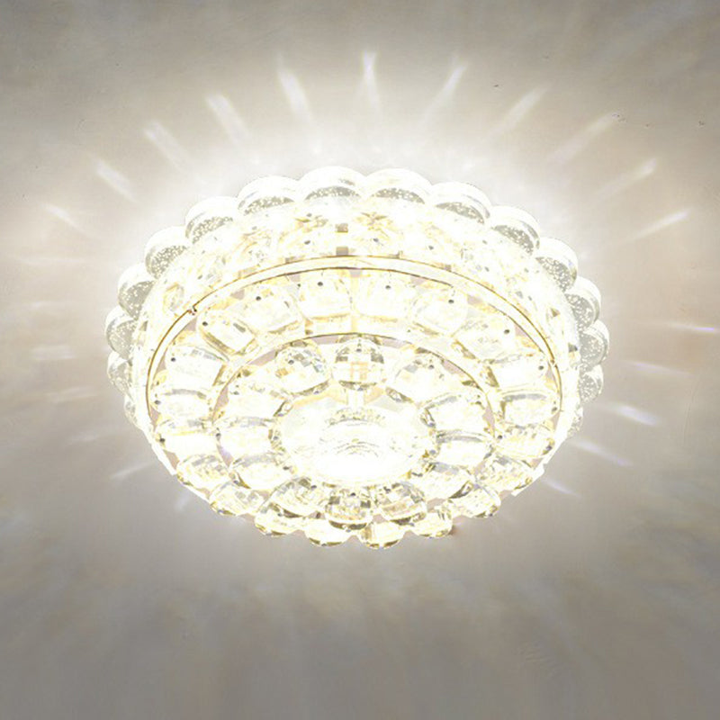 Artistic Crystal LED Flush Ceiling Light for Entryway