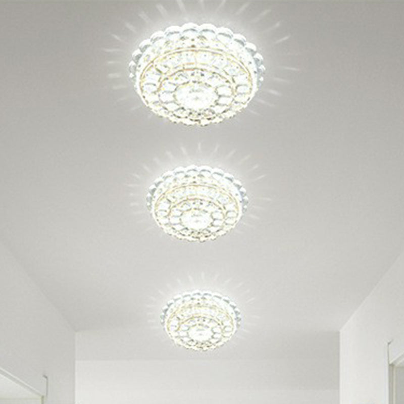 Artistic Crystal LED Flush Ceiling Light for Entryway