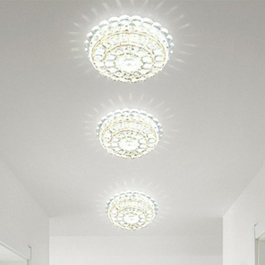 Artistic Crystal LED Flush Ceiling Light for Entryway