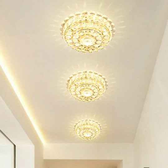 Artistic Crystal LED Flush Ceiling Light for Entryway