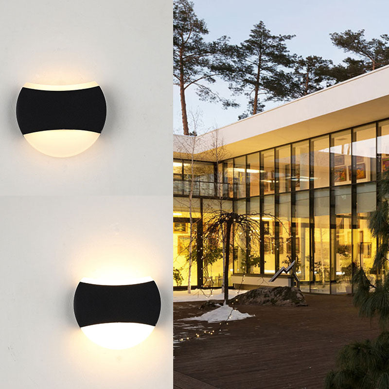 Modern Black Aluminum Led Wall Sconce Light Fixture For Patio / White Novelty