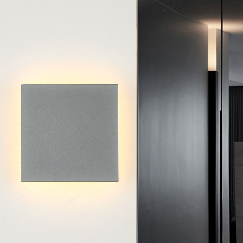 Modern Geometric Led Wall Sconce In Sleek Aluminum - Grey