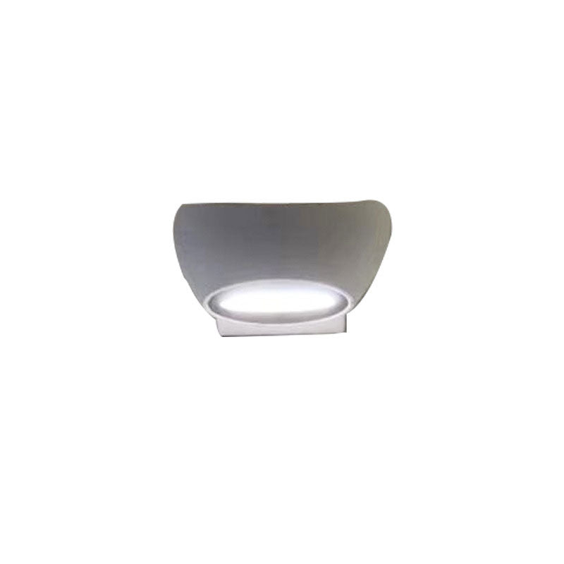 Contemporary Led Wall Sconce Light Fixture- Elliptical Shape Metallic Courtyard Lighting