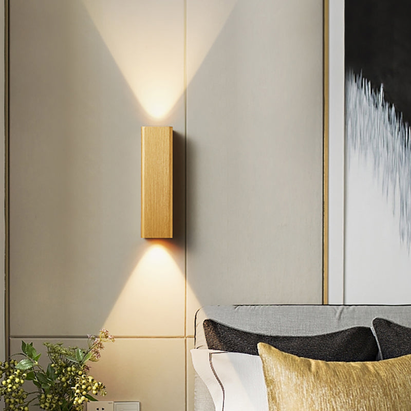 Contemporary Metallic Led Wall Sconce In Bronze/Gold/Coffee For Living Room - Mountable Up & Down