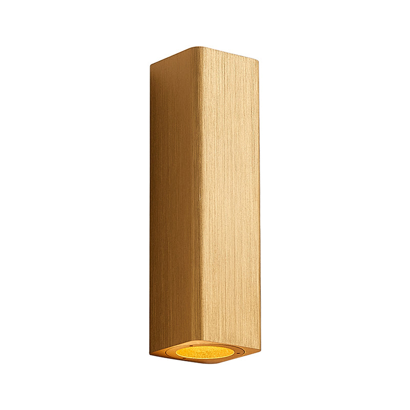 Contemporary Metallic Led Wall Sconce In Bronze/Gold/Coffee For Living Room - Mountable Up & Down