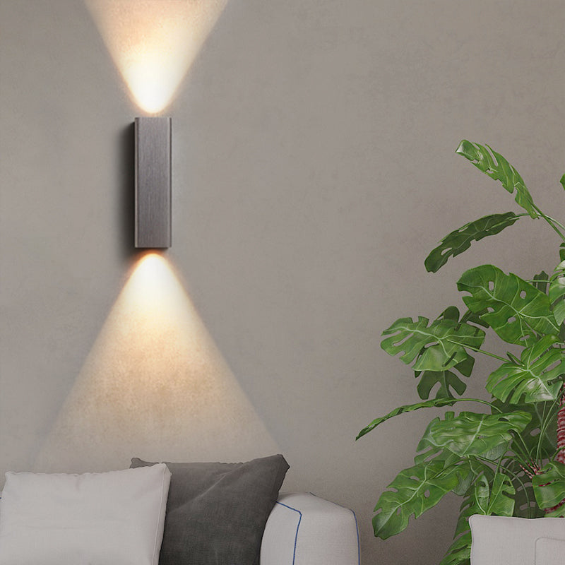 Contemporary Metallic Led Wall Sconce In Bronze/Gold/Coffee For Living Room - Mountable Up & Down