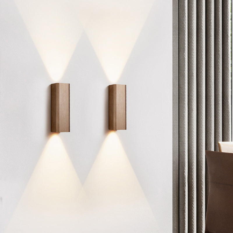 Contemporary Metallic Led Wall Sconce In Bronze/Gold/Coffee For Living Room - Mountable Up & Down