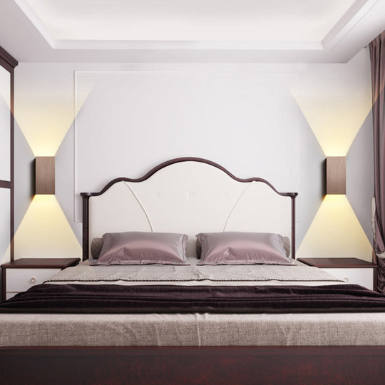 Contemporary Led Wall Sconce In Metal Gold/Coffee/Grey For Bedroom