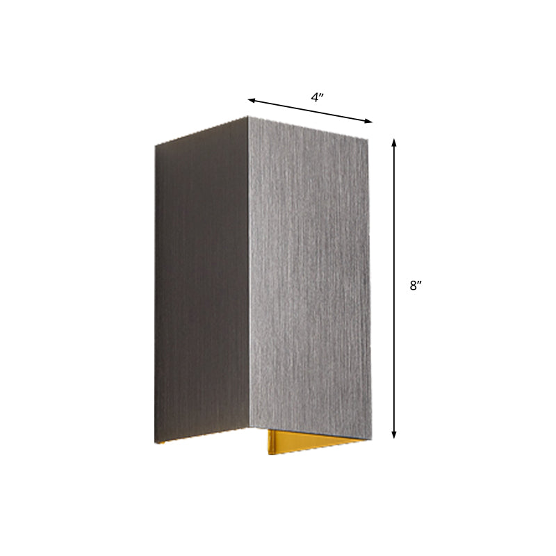 Contemporary Led Wall Sconce In Metal Gold/Coffee/Grey For Bedroom