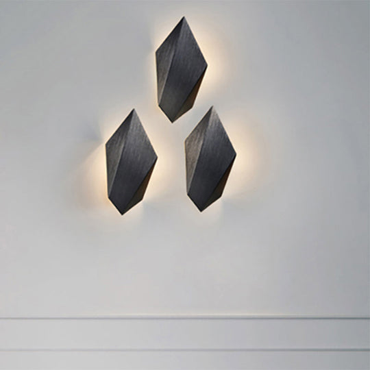 Postmodern Metal Geometric Wall Light - 1 Black/Grey/White Sconce Fixture