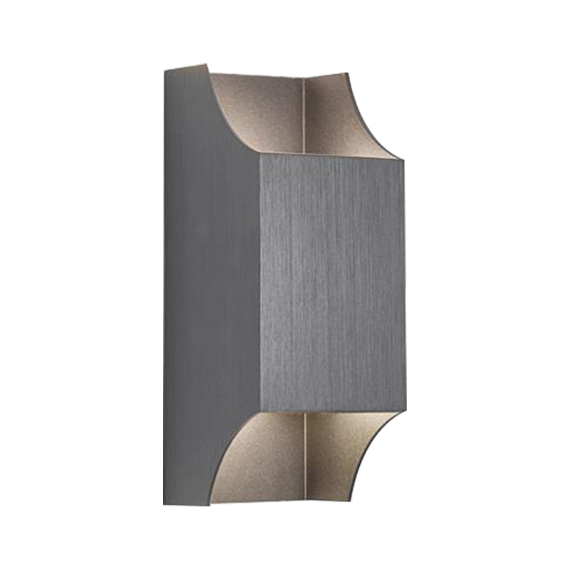 Bedroom Up And Down Led Wall Sconce - 1 Light With Geometric Metal Shade Black/Grey/White