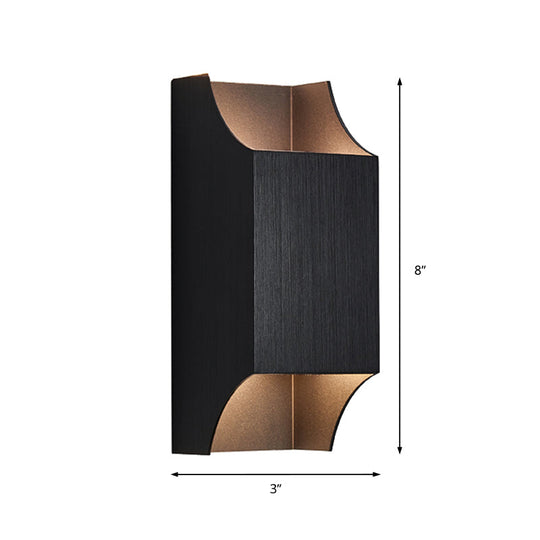 Bedroom Up And Down Led Wall Sconce - 1 Light With Geometric Metal Shade Black/Grey/White