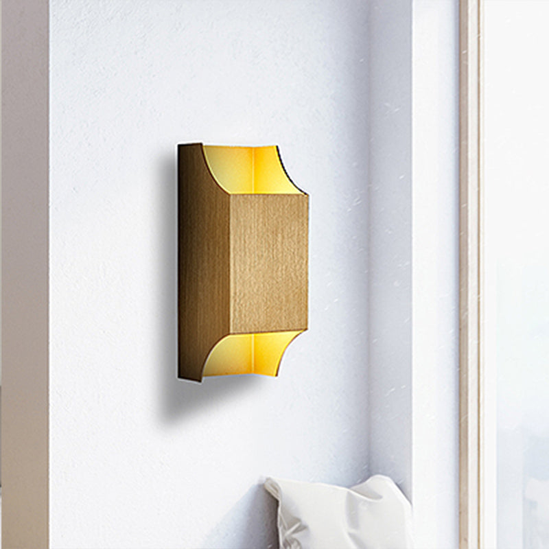 Bedroom Up And Down Led Wall Sconce - 1 Light With Geometric Metal Shade Black/Grey/White