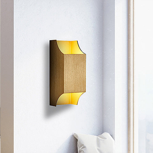 Bedroom Up And Down Led Wall Sconce - 1 Light With Geometric Metal Shade Black/Grey/White