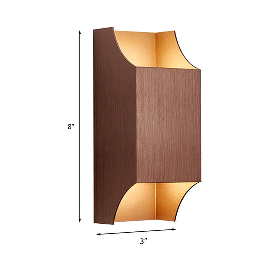 Bedroom Up And Down Led Wall Sconce - 1 Light With Geometric Metal Shade Black/Grey/White