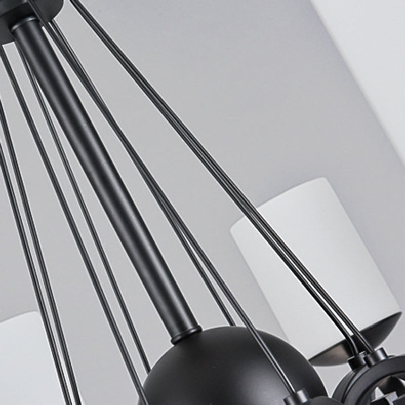 Classic Black Chandelier Light With Frosted Glass Shades - 3/6 Lights Ideal For Living Room Ceiling