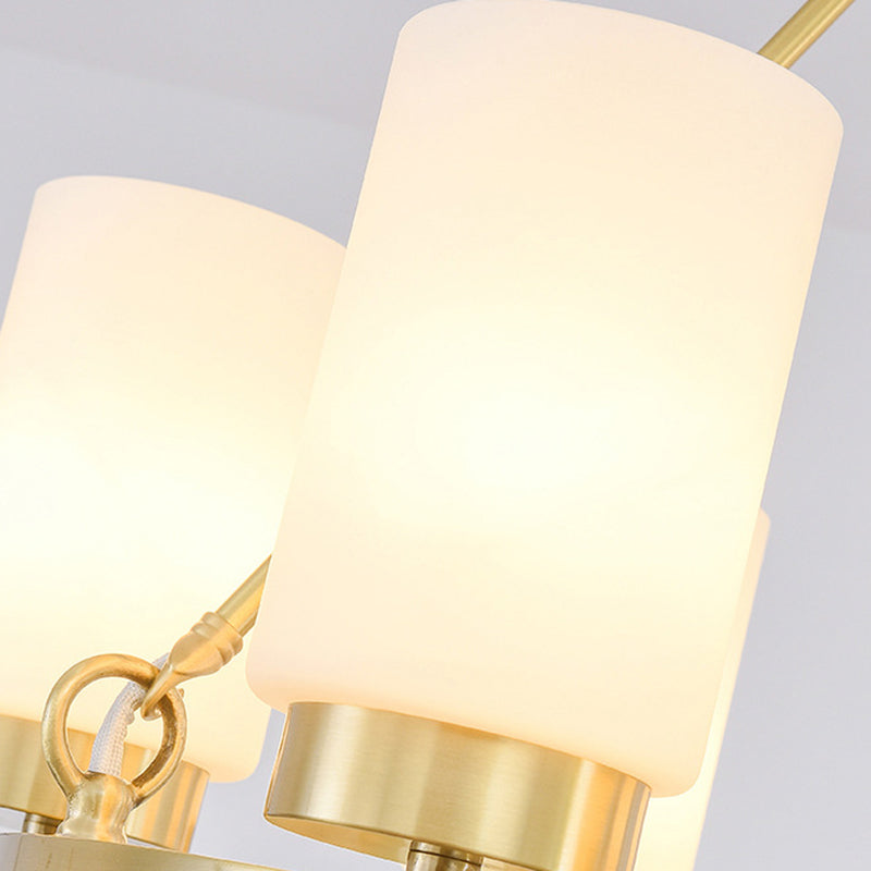 Frosted Glass Chandelier Pendant Light With Gold Finish - Classic 4/6 Lights For Bedroom