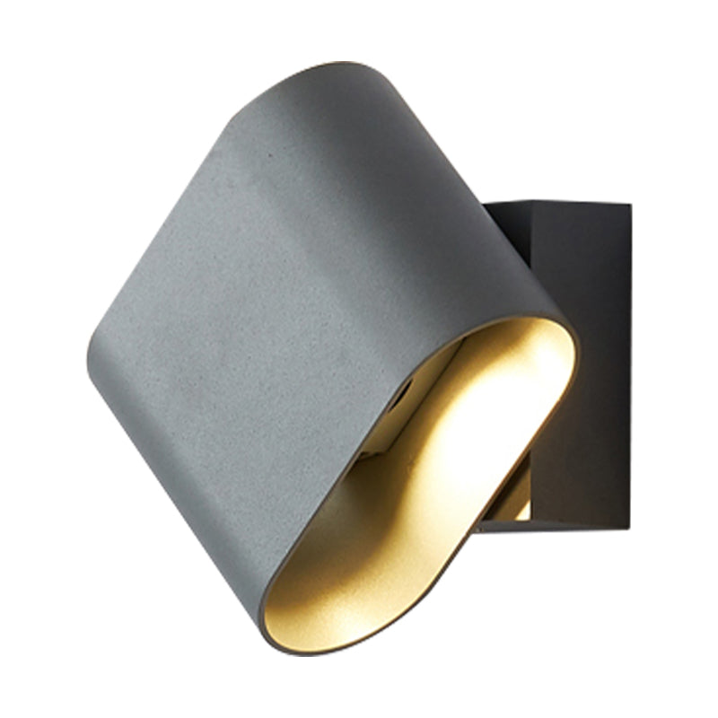 Modern Led Round Edge Wall Sconce Light Simple Metal Mountable In Black Grey Or White - Ideal For