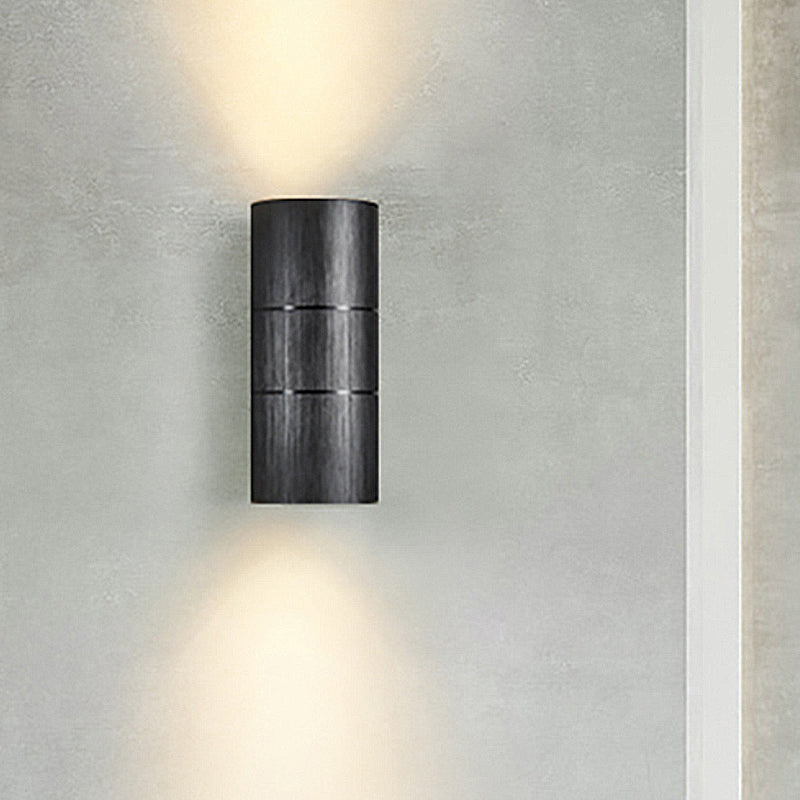 Modern Metal Led Up And Down Wall Sconce - 1 Light Black/Grey/Gold Lamp For Bathroom