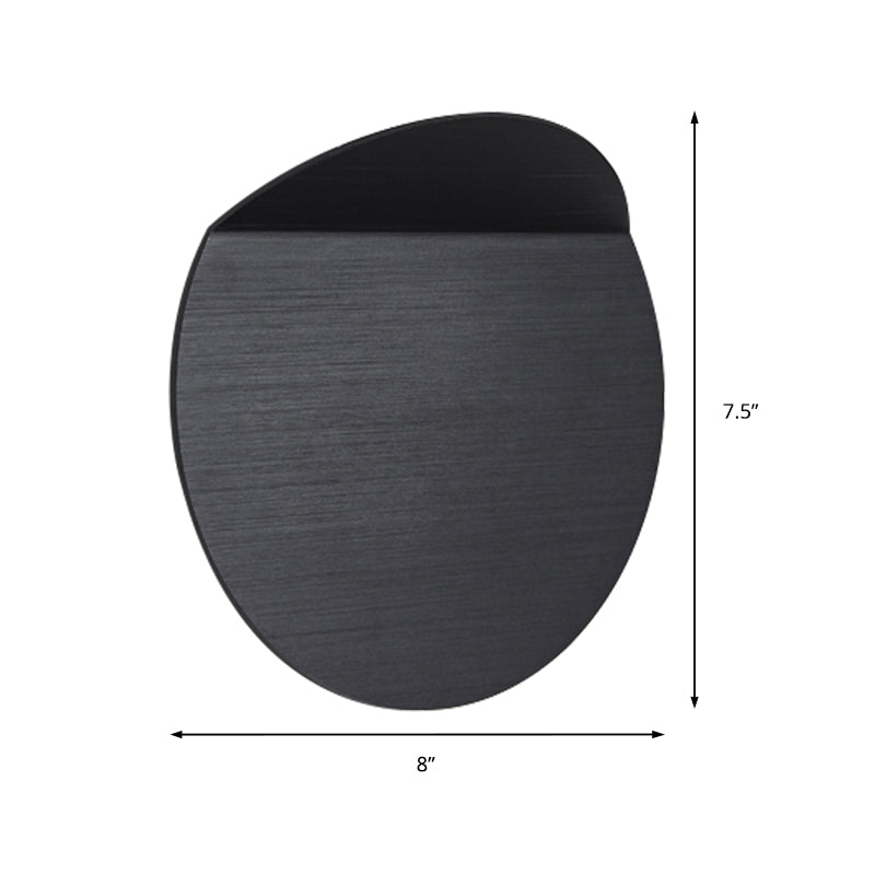 Modern Round Metal Wall Sconce Light - Black/Grey/White Led Corridor Mount