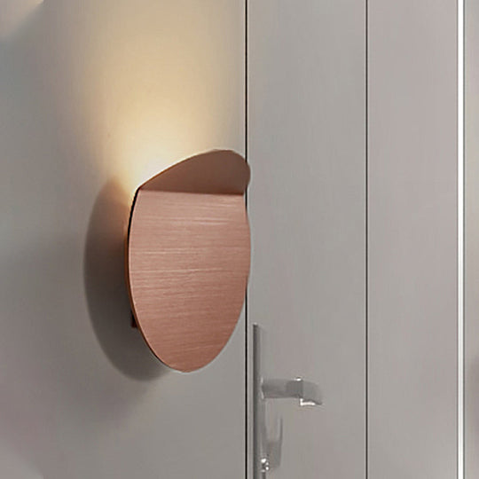 Modern Round Metal Wall Sconce Light - Black/Grey/White Led Corridor Mount Bronze