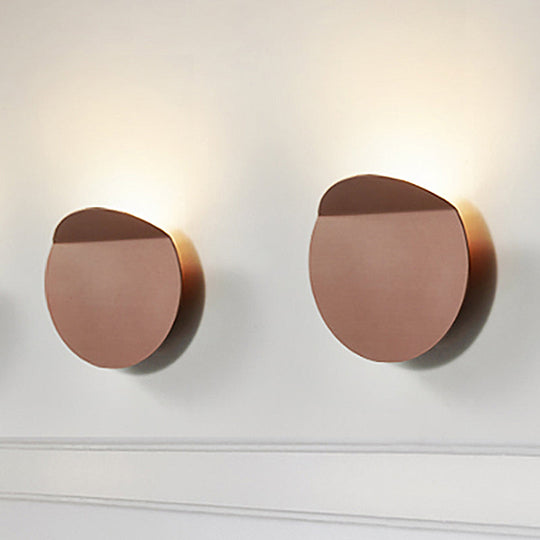 Modern Round Metal Wall Sconce Light - Black/Grey/White Led Corridor Mount