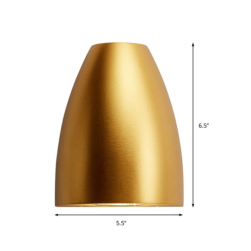 Contemporary Bullet Wall Sconce - Led Up And Downlight For Stairway Modern Metallic Finish In