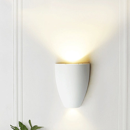 Contemporary Bullet Wall Sconce - Led Up And Downlight For Stairway Modern Metallic Finish In