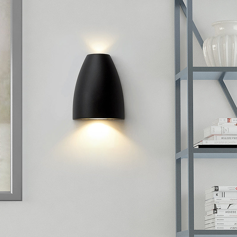 Contemporary Bullet Wall Sconce - Led Up And Downlight For Stairway Modern Metallic Finish In