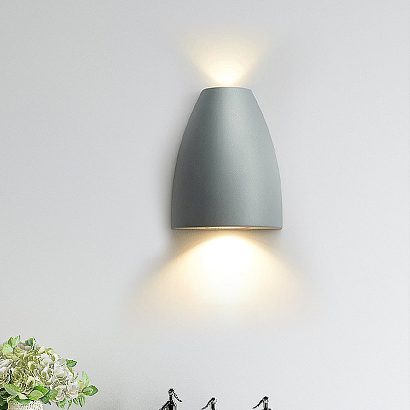 Contemporary Bullet Wall Sconce - Led Up And Downlight For Stairway Modern Metallic Finish In