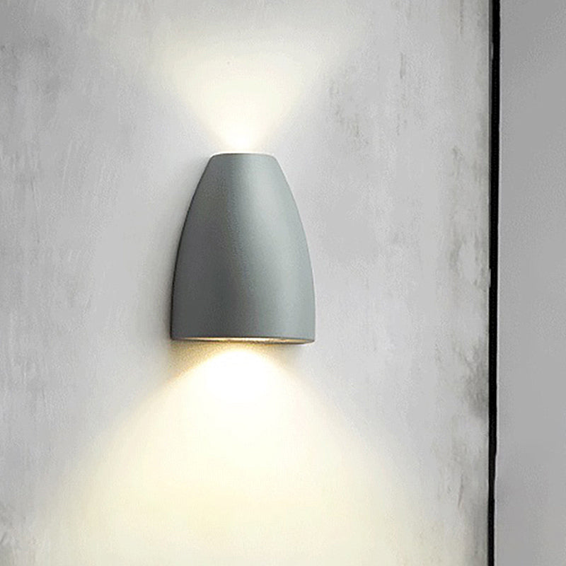 Contemporary Bullet Wall Sconce - Led Up And Downlight For Stairway Modern Metallic Finish In