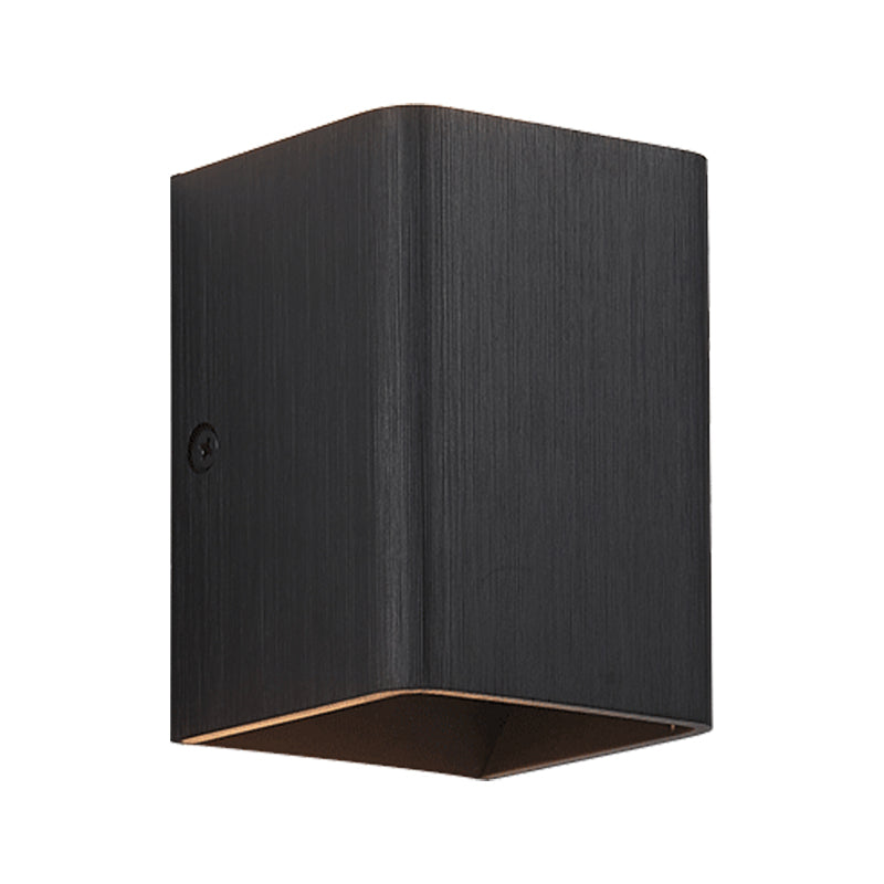 Contemporary Cuboid Metal Led Wall Sconce - Bronze/Gold/White Light For Living Room