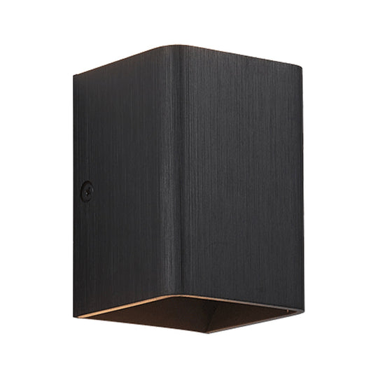 Contemporary Cuboid Metal Led Wall Sconce - Bronze/Gold/White Light For Living Room