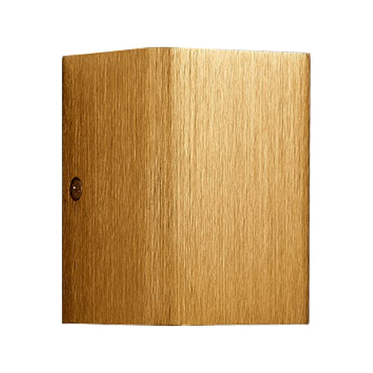 Contemporary Cuboid Metal Led Wall Sconce - Bronze/Gold/White Light For Living Room