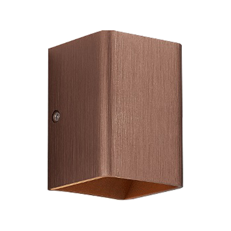 Contemporary Cuboid Metal Led Wall Sconce - Bronze/Gold/White Light For Living Room