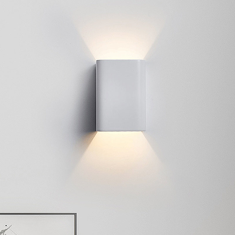 Contemporary Cuboid Metal Led Wall Sconce - Bronze/Gold/White Light For Living Room