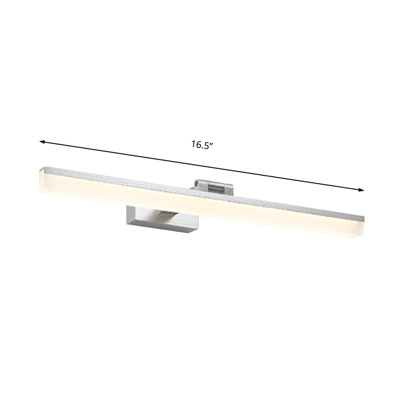 Modern Metal Vanity Wall Sconce With Led Lights - Curved Arm 3 Gears 16.5/28/22.5 Wide In