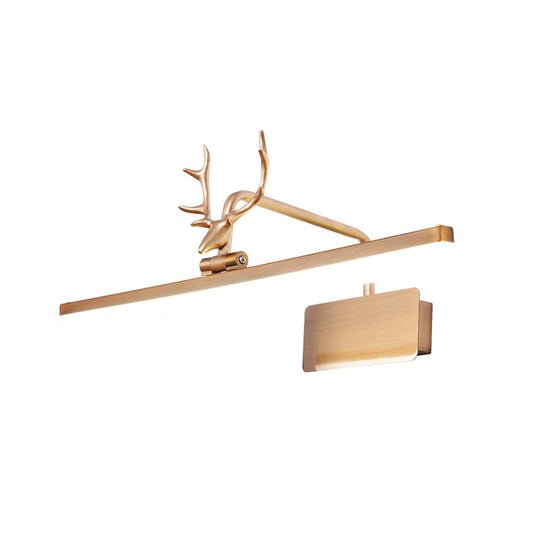 Modern Led Metal Vanity Wall Lamp With Antlers Arm In White/Natural Light - 17/20.5/28 Wide